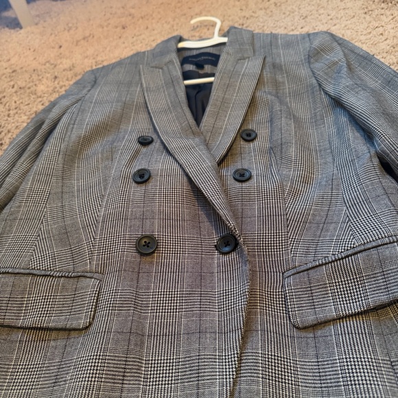 Like new Womens Banana Republic double breasted plaid Suit SET Pants Jacket 2 4 - Picture 3 of 15
